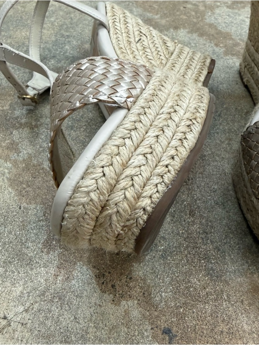 UGG Women's Metallic Woven Espadrille Wedge Sandals - Gold - Picture 5 of 10